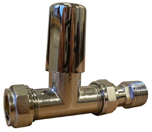 Terrier 15mm Chrome Straight Lockshield Radiator Valve