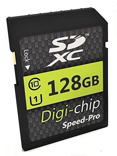 Carte Mémoire 128 Go SDXC Classe 10 Digi Chip pour Appareils Photo Canon EOS 7D Mark II, EOS M2, EOS 750D, EOS 760D & EOS 5DS