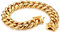 JewelryWe Herren Armband Edelstahl Panzerkette Armkette Armreif mit Sicherheitsschließe Gold Geschenk für Männer