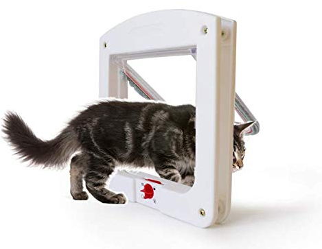 Alihoo gattaiola Manuale 4 Vie Chiusura Classic Pet Door Facile da installare, Attacco Universale, Durevole, Pratico, Pet Porta per Gatti