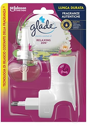 Glade Diffusore di Oli Essenziali Elettrico, Profumatore per Ambienti, Fragranza Relaxing Zen, Confezione da 1 Diffusore e 1 Ricarica