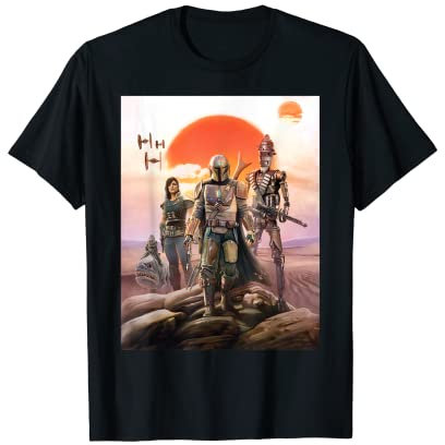 Star Wars The Mandalorian Group Poster T-Shirt