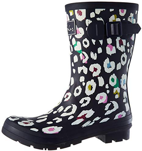 Joules Molly Welly Shoes, Stivali in Gomma Donna, Navy Leopard, 40 EU