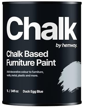 Hemway - Chalk Based Furniture Paint - Duck Egg Blue 1 L | Chalky Matt Shabby Chic Finish for Interior & Exterior Home Decor | Quick Dry & All-in-one