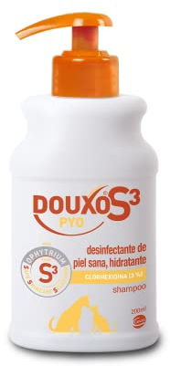 DOUXO S3 Pyo Champú para Perros y Gatos - Higiene - Hidratante - Fragancia hipoalergénica - 200ml