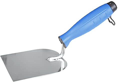 Toolty Stainless Steel Stucco Trowel, Wall Putty Trowel - 120mm - for Brickwork and Plastering - Rubber Handle - DIY - TLTY-1706
