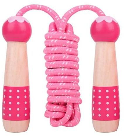 XIMUHO Springseil Kinder, 260cm Verstellbare Seilspringen Fitness Kinder mit Baumwollseil Rope Skipping Seil Kids für Jungen und Mädchen