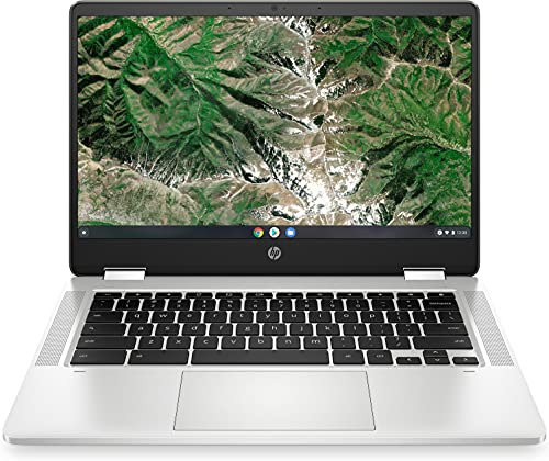 HP Chromebook x360 14a-ca0005ng (14 Zoll / FHD IPS Touch) 2in1 Laptop (Intel Celeron N4020, 4GB LPDDR4, 64GB eMMC, Intel UHD Grafik, ChromeOS, QWERTZ) Silber