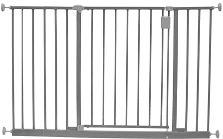 Safetots Extra Wide Hallway Gate, 116cm - 121cm, Matt Grey,Pressure Fit Baby Gate, Safety Barrier for Hallways and Wide Spaces, Easy Installation