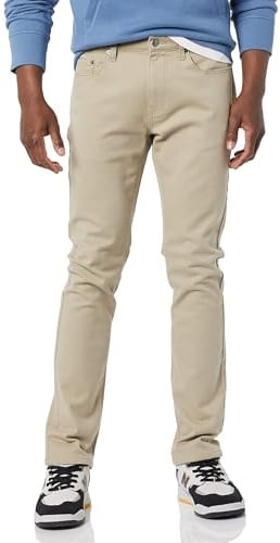 Amazon Essentials Jean Stretch Coupe Skinny - Couleurs abandonnées Homme, Brun Kaki Clair, 42W / 34L
