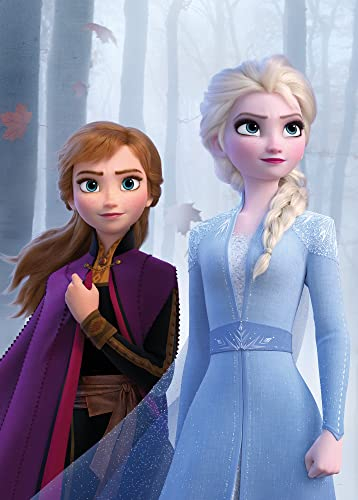 Komar Frozen Sisters in the Wood - Größe: 50 x 70 cm, Wandbild, Poster, Kunstdruck (ohne Rahmen), Disney