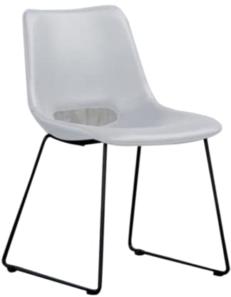KAWOLA Esszimmerstuhl ASCO - Stuhl Esszimmer, Küchenstuhl mit Gestell Metall Schwarz, Design Stuhl Weiß, Esszimmerstühle Pflegeleicht