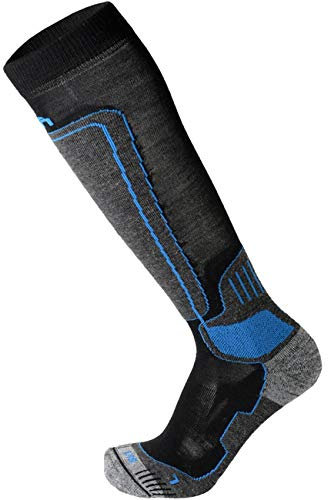MICO Skisocken Natural Merinos Hellblau Schwarz, Himmelblau