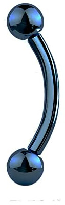 JEWEL BARREL Augenbrauen Banane Piercing Curved Barbell Ohrringe Helix Daith Chirurgenstahl Körperschmuck 16g (1,2 mm) 6mm / 8mm Stablänge mit Kugeln