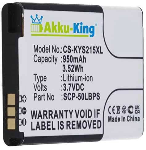 Akku kompatibel mit Kyocera SCP-50LBPS - Li-Ion 950mAh - für C2150, Coast S2151, Kona S2150, S2151, Unihertz Jelly Pro, LBA 1509
