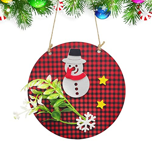 Weihnachtskranz 15 cm Weihnachtsdekoration Tür Eingang Kranz Wandbehang Innenraum Store Holzschild Willkommen Teller Willkommensbrett Eingangskranz Wanddekoration