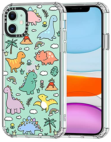 MOSNOVO für iPhone 11 Hülle – Durchsichtige, schlanke, stoßfeste TPU+PC-Handyhülle, [6,6 Fuß Fallschutz/Anti-Abziehen] - Dinosaurierland