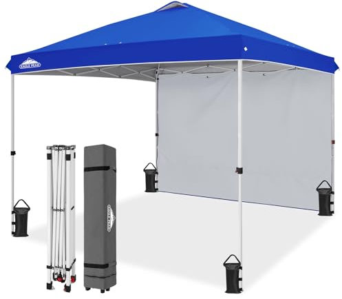 EAGLE PEAK 3m x 3m Pop Up Canopy Tent with 1 Sidewall, Easy Setup Event Tent, Canopy Tent, Blue