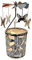 Kingnero Schmetterling Windlicht Karussell, Glas teelichthalter karussell, Drehbar Kerzenhalter windmühle Kerze Familie und Freunde (Silberner Schmetterling)