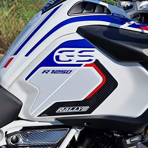 Resin Bike Adesivi Moto Compatibile con Bmw R 1250 GS Adventure Rallye 2021-2024. Protezioni Laterali Serbatoio da Urti e Graffi. Adesivi Resinati con Effetto 3D - Made in Italy