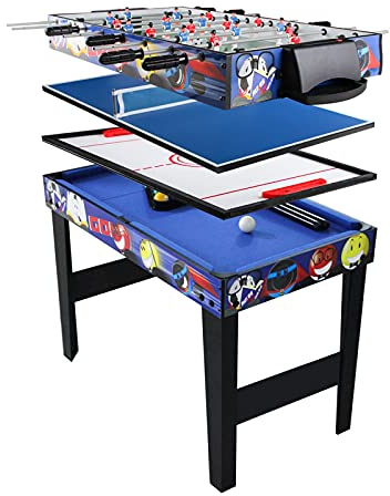 Combo 4 in 1 Multi Game Table Set Tabletop Foosball Table Hockey Table Billiard Pool Table Ping Pong Table with All Accessory Children's Game Billiards