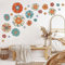 Tanlaby Flor Vintage Pegatinas de Pared Grande Flores de Colores Adhesivos Vinilos Flor Retro Decorativos Pared para Dormitorio Salón TV Sofá Pared sala de Estar Oficina Hogar Pegatinas Decoración