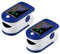 BAAQII Finger Pulse Oximeter with LED Display - Family Medical Health -Finger Blood Heart Oxygen Saturation Meter Spo2 Monitor (2), Blue,White