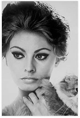 FISH DRAGATE Schauspieler Sophia Loren 38 Leinwandposter Wandkunst Dekor Bild Gemälde für Wohnzimmer Schlafzimmer Dekoration Rahmen Stil 30 x 45 cm