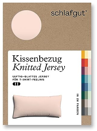 schlafgut Knitted Jersey Kissenbezug 40x80 cm Bio-Baumwolle, Red Light | Kopfkissenbezug, Kissenhülle, Rot, Jersey, mit Elasthan, faltenfrei, bügelfrei, OEKO-TEX