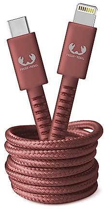 Fresh 'n Rebel 00214998 USB-C - Lightning Ladekabel Fabriq 2,0 Meter Safari Red