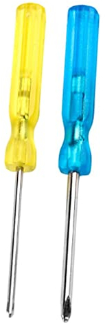 2 x Tri-Wing + Cross Y-förmige Schraubendreher Werkzeug für Wii DS – Reparatur-Set für Gamecube, DS und Wii – kompakt und leicht – Gelb (0,2 mm) und Blau (0,3 mm)
