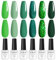 ROSALIND Esmaltes Semipermanentes Para Uñas en Gel UV LED, 6 Colores Verde Oscuro Verde Claro Glitter Verde Pintauñas Semipermanentes Para Principiantes Manicura