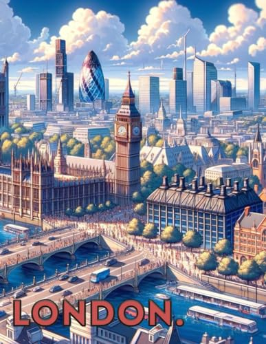 Lined notebook with a London motif.: For notes and for school and student use.