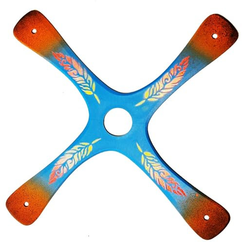 Boomerang S-Quad, Boomerang pour débutant ou Bon Lanceur, créé par Le Champion du Monde, Facile à Lancer, Sport de Plein air, d'une portée de 20 mètres, respectez Les consignes (Bleu)
