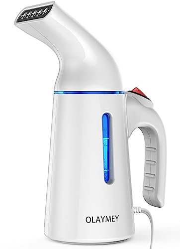 OLAYMEY Ferro da Stiro Verticale da Viaggio, Stiratrice Verticale Portatile a Vapore Riscaldamento Rapido in 40s, 700W Stiratore Verticale Disinfezione di Rughe a Vapore Forti e Continue per Viaggi