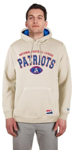 NEW ENGLAND PATRIOTS New Era Cap NFL 3rd Down Hooded Pullover Classic Stone Official Team Color Unisex M