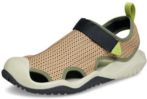 Crocs Men Sandal, Swiftwater Mesh Deck Sandal M, Sepia, 6 UK Men