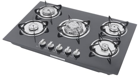 Acero inoxidable incorporado Quemador de gas Cocina de gas Llamas Vidrio Templado Cocina de Gas Cocina Empotrable Gas Propano Cocina de Gas Cerámica Con Horno de Gas Placa de Cocina Eléctrica Horno