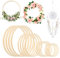 16 Stück Bambus Floral Hoop, Holzringe zum Basteln, 4 Größen Traumfänger Ringe, DIY Traumfänger Holzring, Weihnachten Bambus Ringe, Holz Hoops Set für Hochzeitskranz Wandbehang Deko