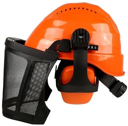 ENHA Redwood Forestry KIT - Redwood Forsthelm mit Gehörschutz, orange/schwarz