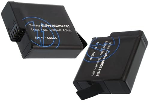 Power Li-Ion Akku 1250mAh für GoPro Hero (2018) Hero 5 Hero 6 Hero 7 Hero 8 Black, AHDBT-801, AHDBT-701, AHDBT-501, AABAT-001
