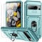 for Pixel 8 Pro Case with Camera Cover Slider, 2*Screen Protectors,Build in 360°Rotating Ring Kickstand, Military Grade Protective Case for Google Pixel 8 Pro-Green