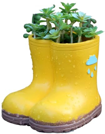 POTTO FLOORE BUT UNIQUE - Pot de pluie jaune créatif pour extérieur intérieur | Garden Boot Fiorter | pour botte de pluie, porte-pièce maîtresse pour bureau d