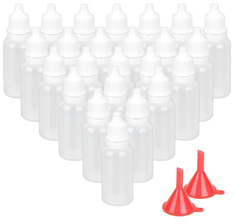 WENLISELL 120PCS Plastic Squeezable Dropper Bottle 15ml with Cap and Funnel | White, Empty Eye Drop Bottles, Small Travel Paint Dropper Bottle, For Essential Oils, Paint