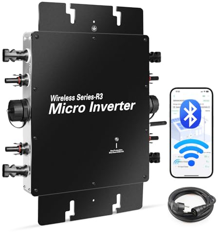 BENNTOP Mikrowechselrichter 1200W Solar PV Wechselrichter mit Intelligenter WiFi für Balkonkraftwerk, Plug & Play,Integrierter MPPT, App-Steuerung, IP65 Solar Wechselrichter