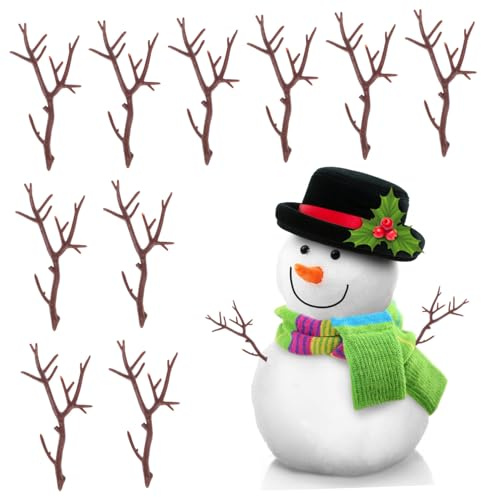 ARTSEWPLY 10 Stück Kunststoff Geweih Zubehör Weihnachten Urlaub Kleine Zweige Künstliche Geweihzweige Basteln Geweih Getrocknete Zweige DIY Hörner Material Getrocknete
