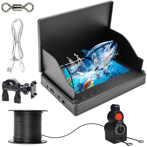 Fish Finder - Underwater Fishing Camera, 4.3 inch IPS Screen, IP68 Waterproof Camera, 5000mAh Battery, for Ice, River and Boat Fishing