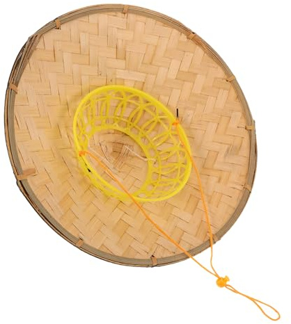 CHAKEUZND Ninja-Bambus-Hut, Bambus-Samurai-Ritter-Cosplay-Kegelhut im japanischen Ananas-Stil, mehrfarbig(Black)