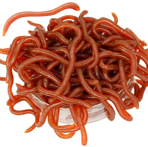 20Pcs 8cm TPR Soft Fishing Worms Scented Night Crawler Lures with Box | Lifelike earthworm design, natural swimming motion, tough flexible build, handy storage case, ideal for freshwater angling