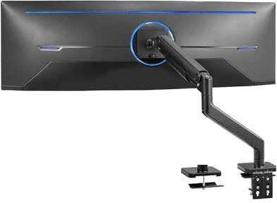 Black Robotic Arm Computer Monitor Desktop Mount for 49-inch Ultrawide -